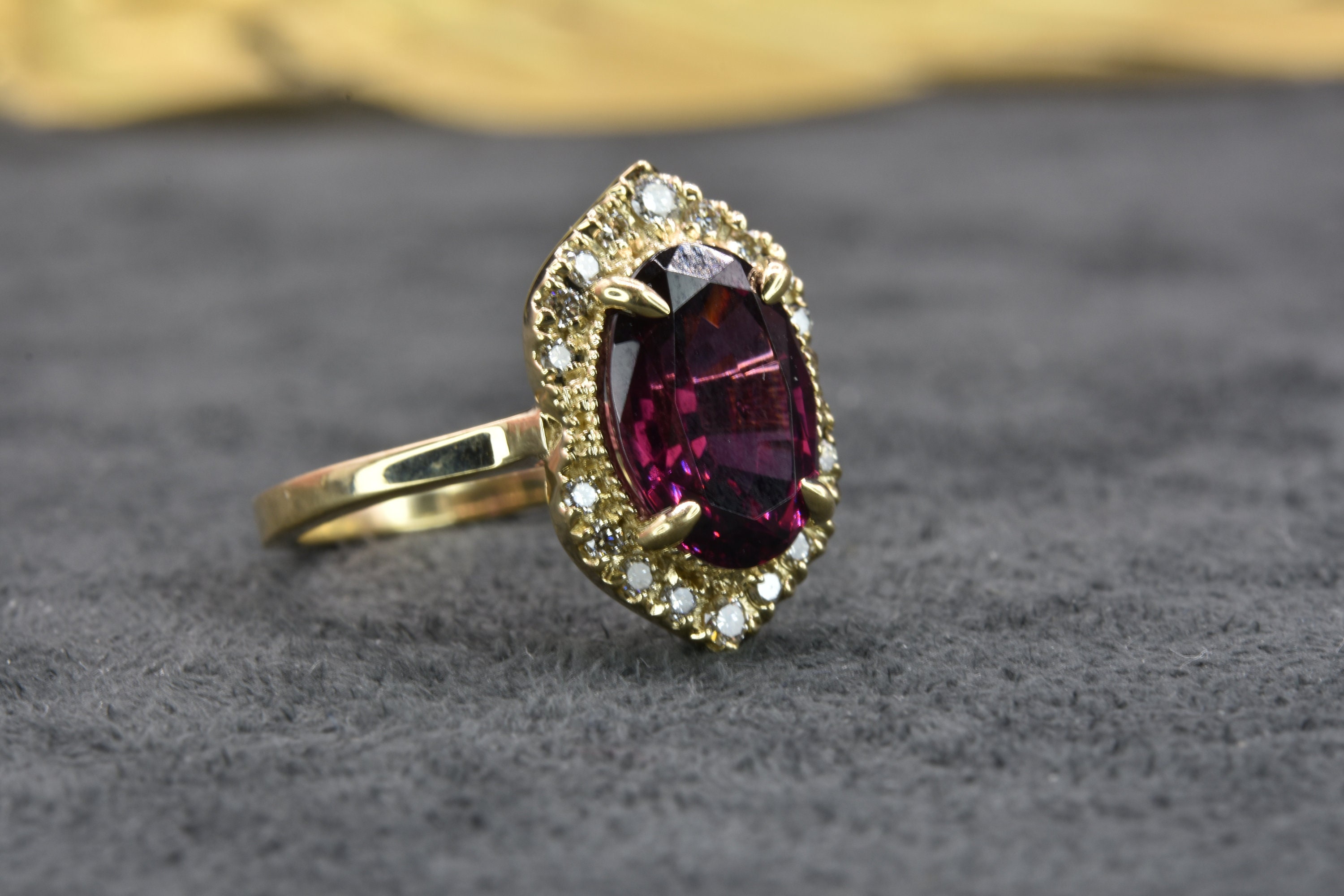 RHODOLITE GARNET Ring in 14k Solid Gold Garnet Gold Ring | Etsy