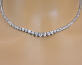 Diamond Riviera Necklace in 14kt Gold | Graduated Diamonds | Diamond Choker Necklace | Bridal jewelry | April Birthstone | Diamond choker