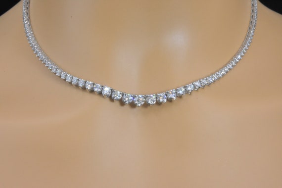 Zales 40 CT. T.w. Diamond Riviera Tennis Necklace in 14K White Gold |  CoolSprings Galleria