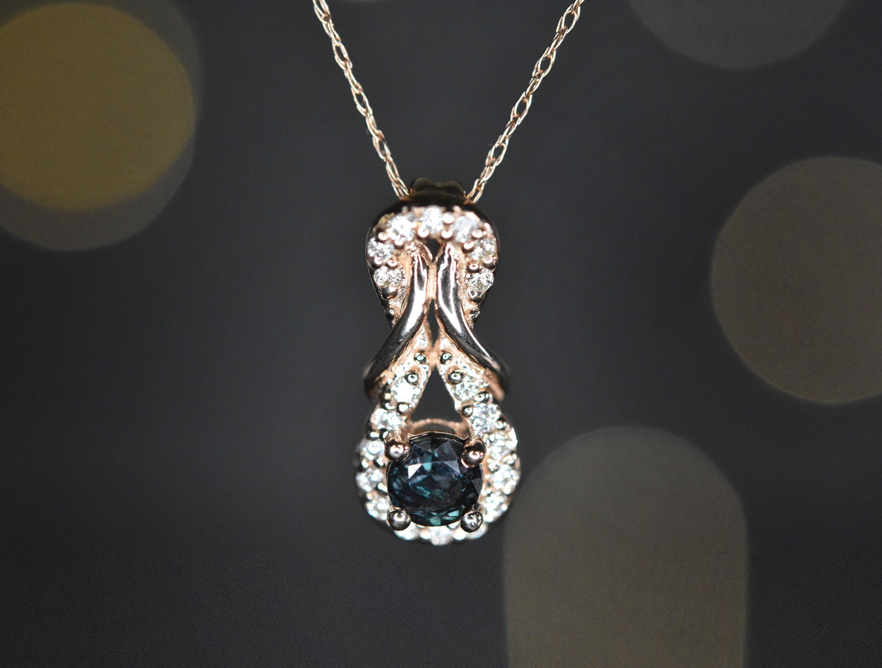 Natural Alexandrite Necklace in 14k Gold Fine Jewelry Free Etsy