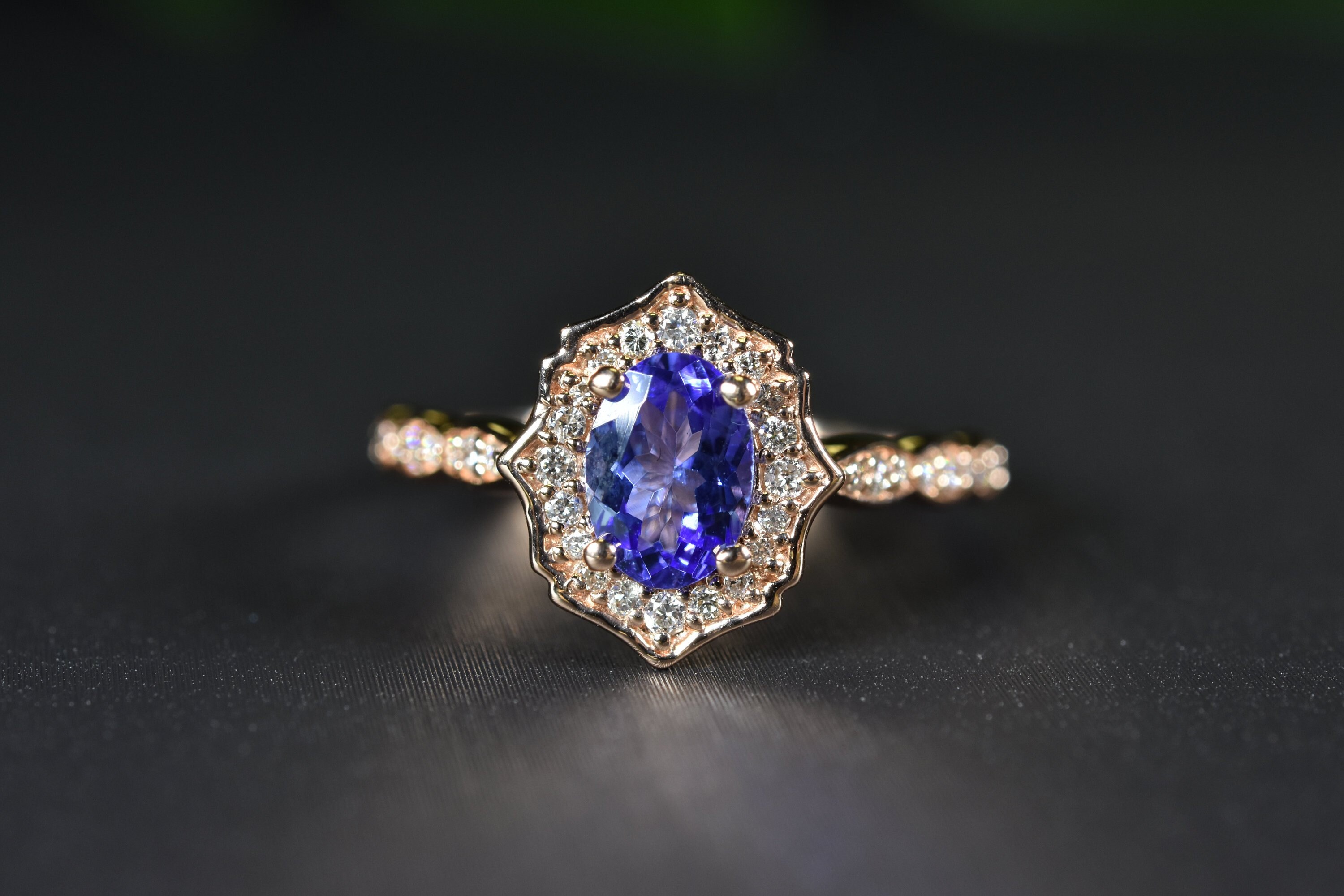 Vintage tanzanite engagement rings sale