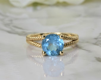 London Blue Topaz ring | Blue Topaz ring in 14kt Gold | Gold Ring | Gift for her | Blue Topaz ring | Engagement ring | Birthday gift