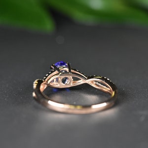 DAINTY TANZANITE RING. Tanzanite Diamond ring, Birthday gift, December Birthstone Ring, Tanzanite Engagement Ring, Anniversary gift for her image 6