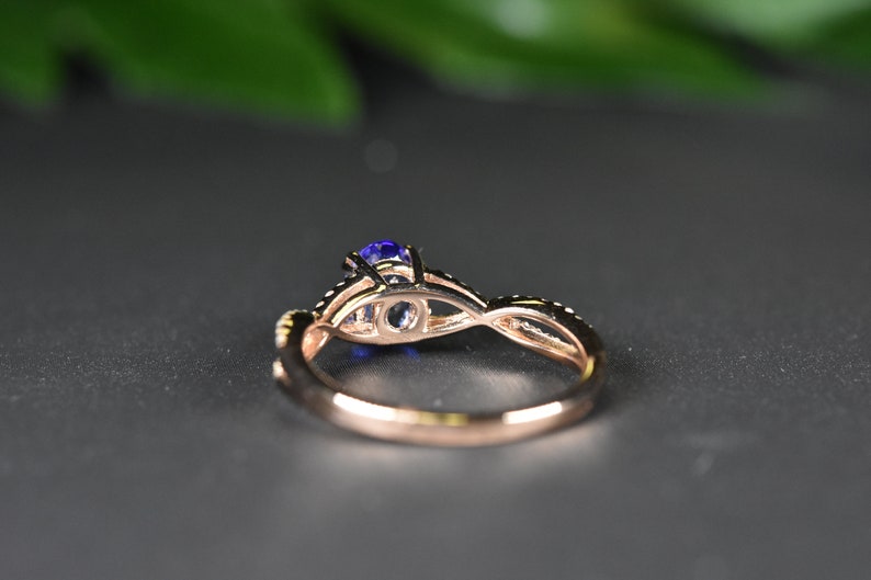 DAINTY TANZANITE RING. Tanzanite Diamond ring, Birthday gift, December Birthstone Ring, Tanzanite Engagement Ring, Anniversary gift for her image 6