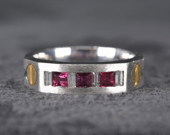 Mens Ruby Ring in 14k Solid Gold, Jewelry Gift for him, Rings for men, Mens jewelry, Gift for men, Male ring, Diamond ring for men
