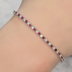 Vintage Ruby and Diamond Bracelet in 14kt gold | Fine Jewelry | Free Shipping