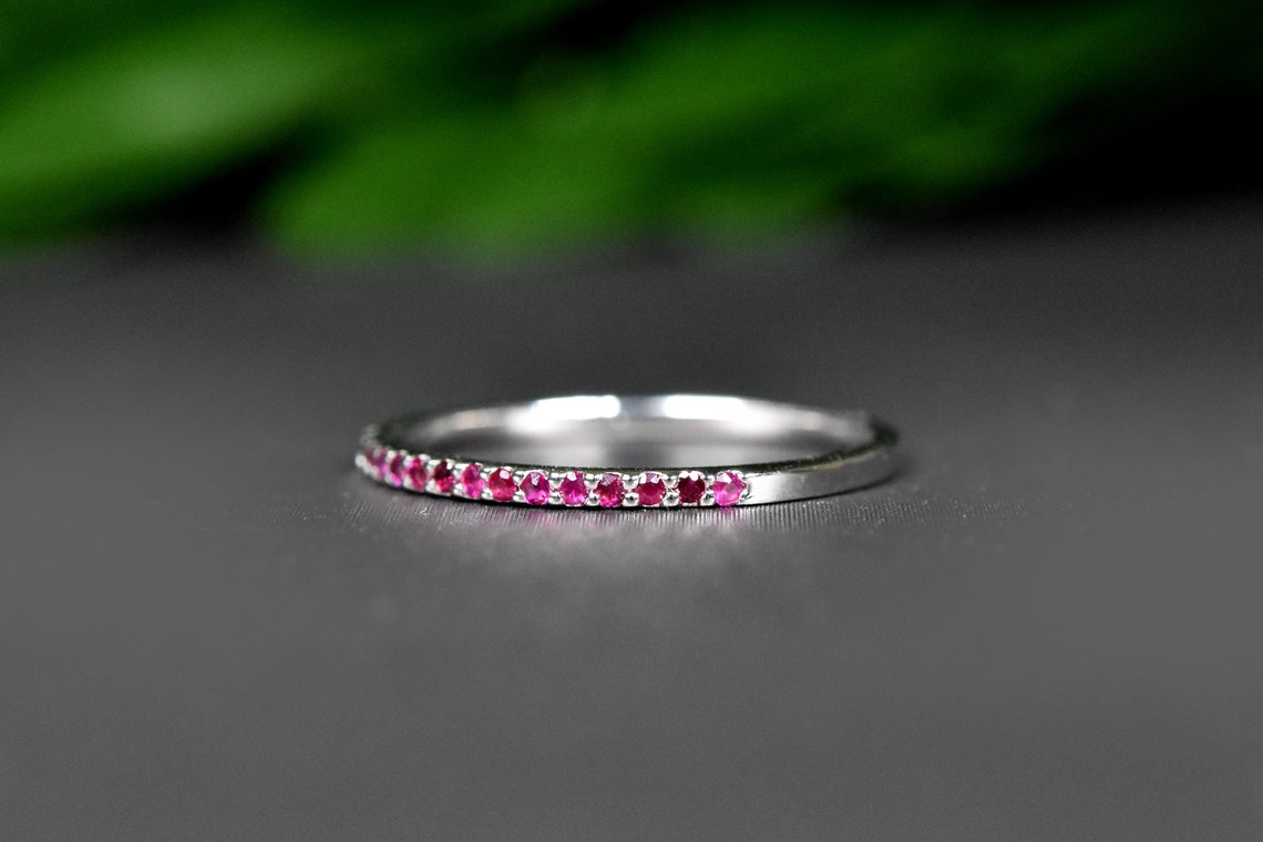 natural ruby silver ring, dainty ruby ring, stackable... Dainty Ruby Ring | Stackable Ruby Band | Gemstone Jewelry | Solid 14kt ...
