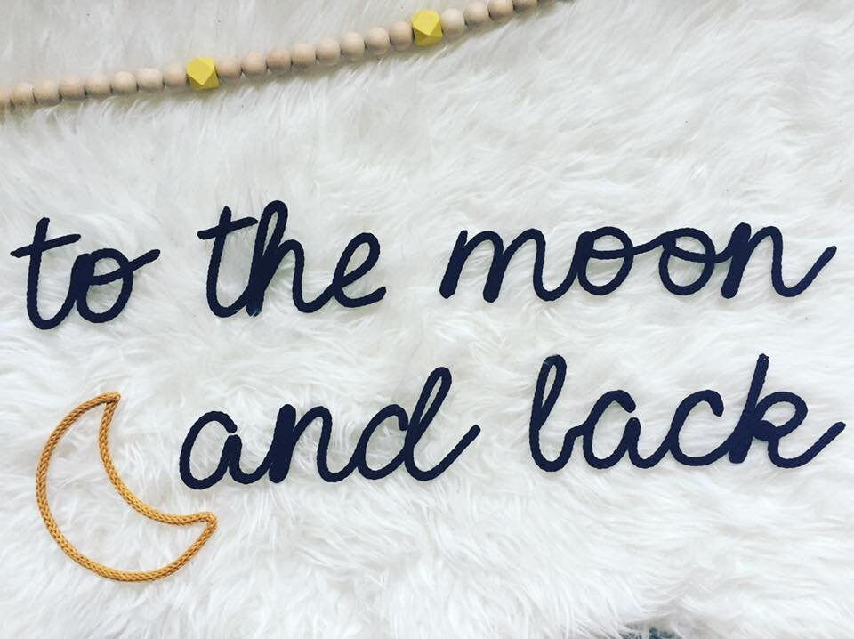 Phrase To The Moon & Back en Tricotin