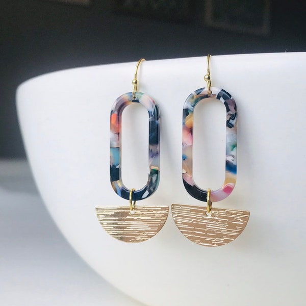 Tortoise Shell Earrings- Acetate Earrings- Cellulose Acetate Earrings- Resin Earrings- Acrylic Earrings- Tortoise Shell Hoop Earrings