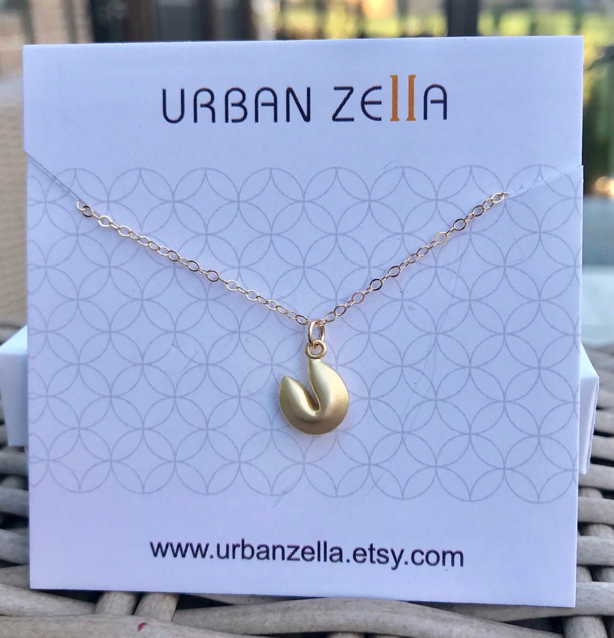 Fortune Cookie Necklace Sterling Silver Necklace Lucky Charm Etsy