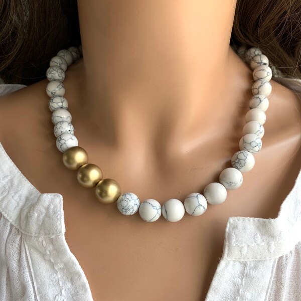 White Marble  - Necklace