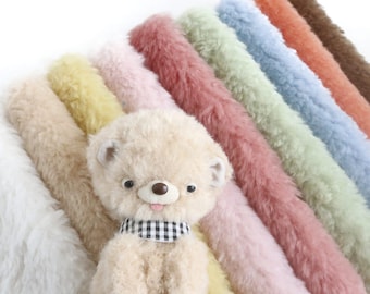 fuzzy teddy bear fur fabric fluffy plush fur material curly minky fur fabric soft toy faux fur 18mm artificial mink fur stuff animal fur B05