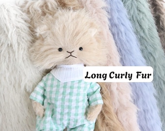 Teddy Bear Curly Faux Fur Fabric, Long Pile Faux Alpaca Fake Fur C05