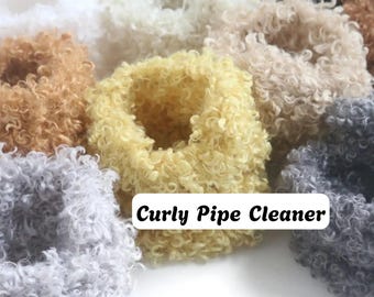 2pcs Curly Pipe Cleaner for Craft, Fuzzy Jumbo Chenille Stems Twisted Wire