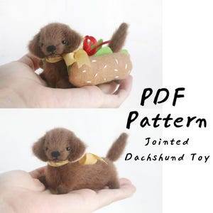 Dachshund Sewing Pattern Sausage Dog Plush Stuffed Animals Puppy Soft Toy Sewing Pattern for Teddy Dog Handmade Gift for Dachshund owner