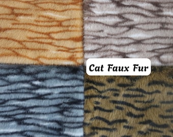 Tabby Print Namaakbont Tijger Kat Patroon Bontstof Voor Fursuit Cosplay Knuffels B18