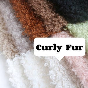 soft curly teddy bear fur fabric curly faux fur curly pile plushie fabric soft toy making stuffed animal fur fabric sheep lamb B09