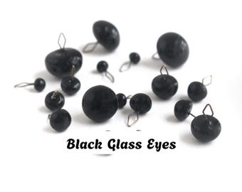 5pairs Black Glass Eyes on Loop Mohair Teddy Bear Crochet Animals Glass Eyes with Wire 3mm 4mm 5mm 6mm 8mm 10mm 12mm 14mm