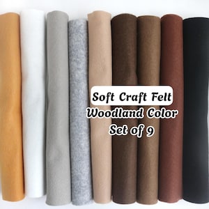 9pcs Sot Felt Fabric Bundle, 1.4mm Polyester Felt Sheets for Craft, Doll Clothes