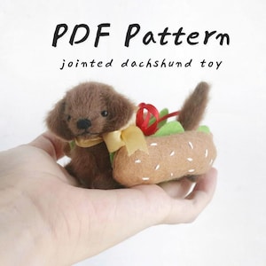 Dachshund Sewing Pattern Sausage Dog Plush Stuffed Animals Puppy Soft Toy Sewing Pattern for Teddy Dog Handmade Gift for Dachshund owner