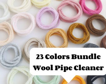 Paquete de limpiapipas de lana de 6 mm, tallos de chenilla de lana para manualidades con alambre, limpiador de pipas artesanal de animales DIY