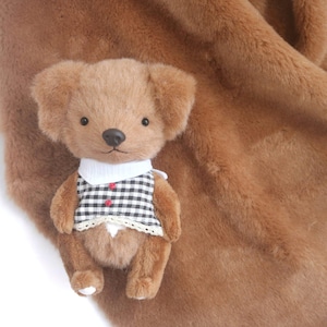 brown teddy bear fur fabric fluffy plush fur stuffed animal fur soft toy fur for toy synthetic fur fabric C10