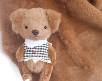 brown teddy bear fur fabric fluffy plush fur stuffed animal fur soft toy fur for toy synthetic fur fabric C10