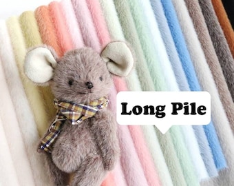 NEW long pile teddy bear fabric mini bear fabric plushie fabric miniature bear fabric teddy plush fabric stuff animal fabric A01