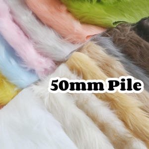 Piel sintética de pelo largo y peludo de 50 mm Tejido de piel difusa Tejido de piel sintética de zorro de pelo largo de lobo Material de piel sintética de pelo largo Traje de piel sintética sintética de pelo alto B13