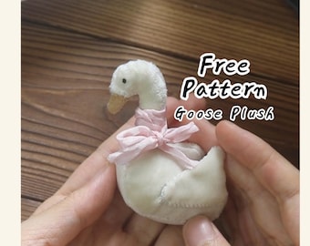 Platform Fee Only-FREE Goose Plush Sewing Pattern Stuffed Swan Geese PDF Pattern