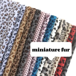 leopard mini bear fabric animal print miniature fur dollhouse animal fabric miniature plush fabric giraffe mini fur  A63