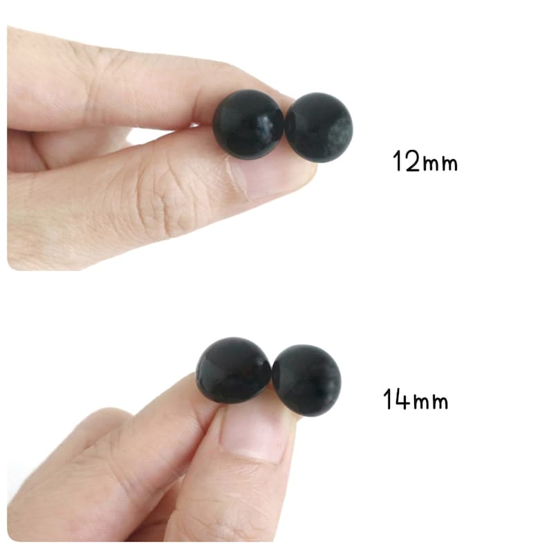 5pairs Black Glass Eyes on Loop Mohair Teddy Bear Crochet Animals Glass Eyes with Wire 3mm 4mm 5mm 6mm 8mm 10mm 12mm 14mm image 4