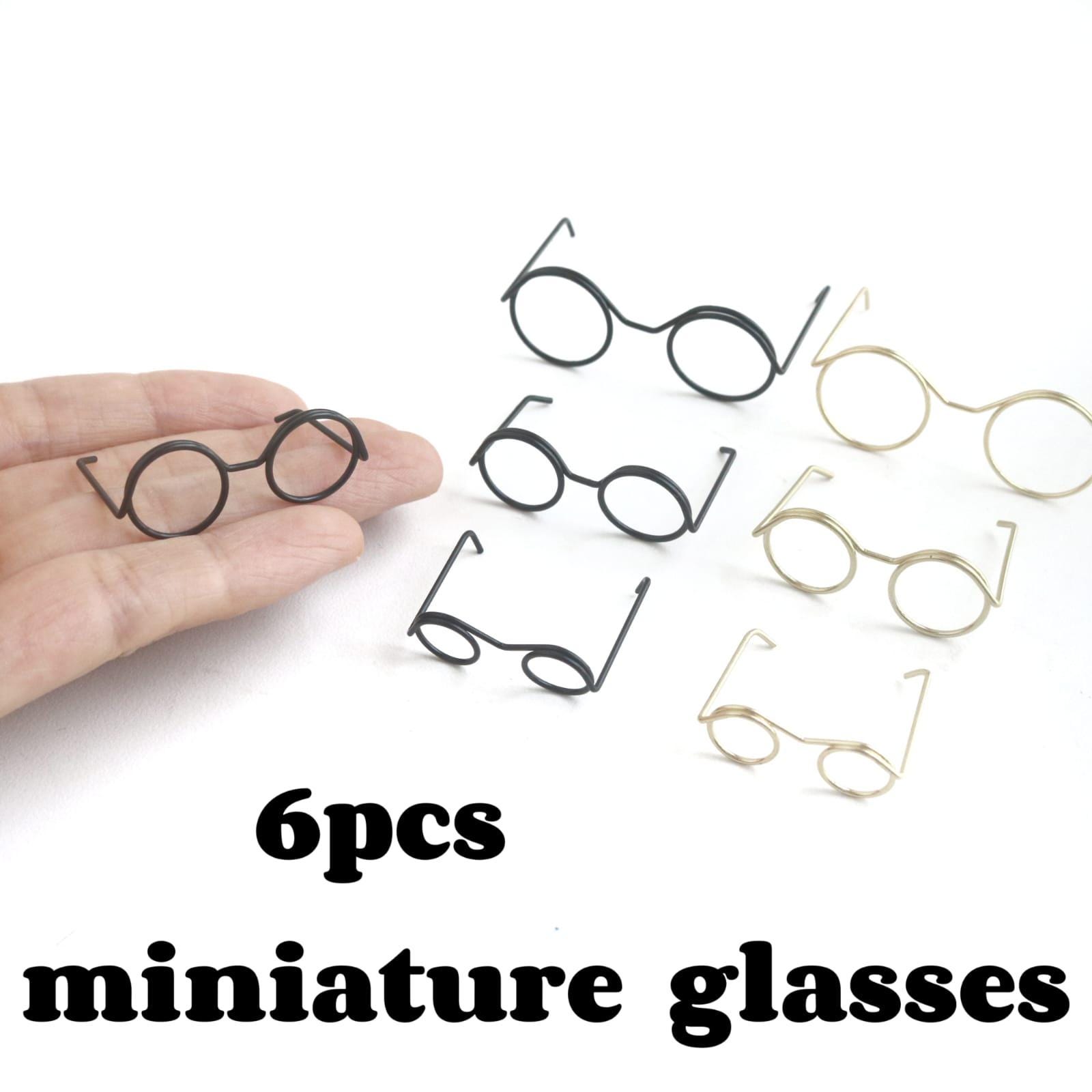 かぎ針編みの動物用ミニチュアワイヤーグラス 6個 ウールフェルト人形