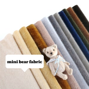 miniature bear fabric long pile mini bear fabric mini faux fur for teddy bear making mini plush fabric bear making A04 image 1