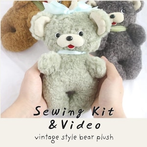 Bär Plüschtier Bastelset Stoffbär Teddybär Nähen Bastelset Teddybär Vintage Stil Nähset mit Bastelanleitung DIY Puppennähzeug