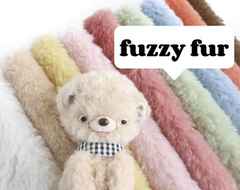 Fuzzy Teddy Bear Fur Fabric Fluffy Plush Fur Material Curly Minky