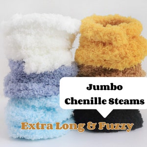 3pcs-15mm jumbo chenille steams craft pipe cleaner thick 15mm dense pipe cleaners for crafts jumbo fuzzy sticks dollhouse animals PC02