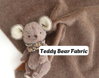 Brown Teddy Bear Fabric, Sassy Mini Bear Fabric, Stuffed Mouse Making Fabric A01