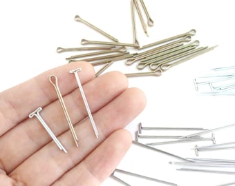 teddy bear cotter pin bear joints T pins head cotter pins O pins mini bear joint miniature bear joints tiny T shape pins