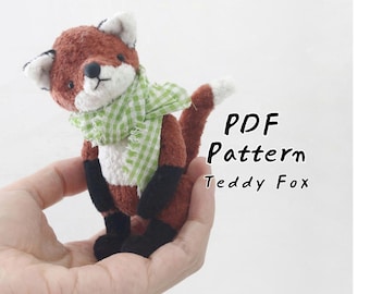 teddy fox sewing pattern jointed fox plush sewing pattern fox stuffed animals PDF pattern fox soft toy
