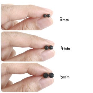5pairs Black Glass Eyes on Loop Mohair Teddy Bear Crochet Animals Glass Eyes with Wire 3mm 4mm 5mm 6mm 8mm 10mm 12mm 14mm image 2