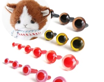 10 pièces yeux d'artisanat yeux d'animaux amigurumi yeux d'ours en peluche rond transparent yeux d'animal en peluche yeux rouges de lapin