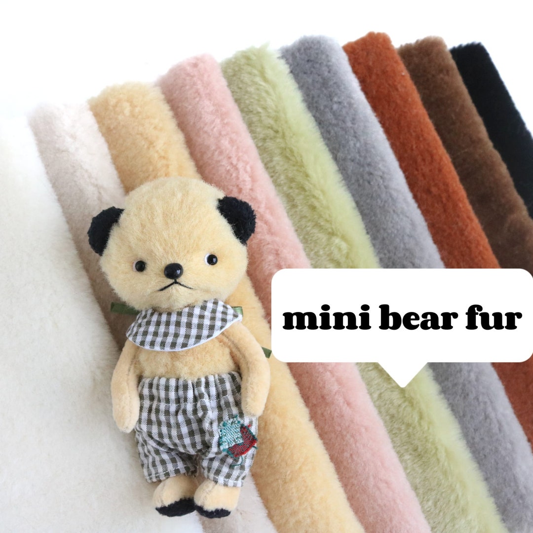 Mini Bear Fur Fabric Teddy Bear Fur for Mini Bear Making Supplies Wool Feel Faux Fur Miniature