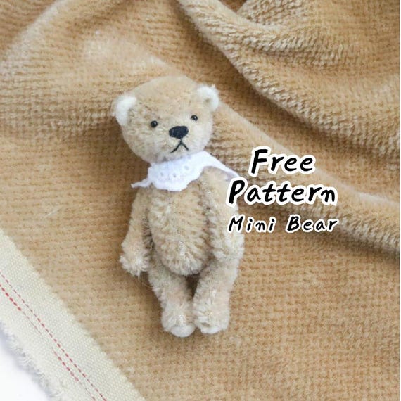 Platform Fee Only - FREE mini bear sewing pattern artist teddy bear PDF miniature mohair bear TeddySuppliesHK