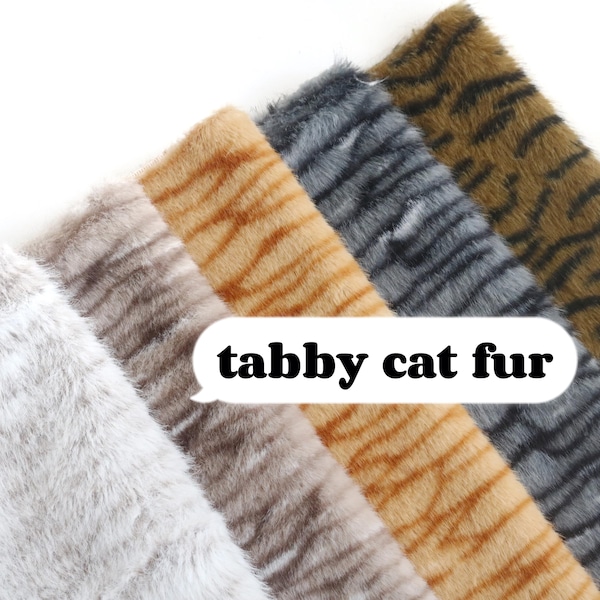 Tessuto in pelliccia sintetica con stampa tigrata, motivo gatto tigre, ideale per costumi da animale, cosplay e peluche B18