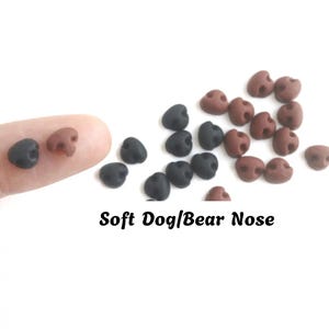 Soft Mini Dog Nose for Crafts, Felted Animals, Armigurumi, Teddy Bear Noses 4mm 6mm