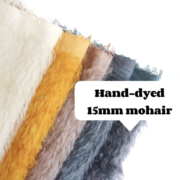 Tissu en mohair avec ours en peluche de 15 mm Tissu en fourrure de mohair à poils longs pour ours en mohair faisant du tissu pour artiste en tissu A15