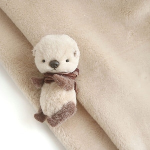 dichter beigefarbener Kunstpelz für Stofftiere Otter Plüsch Kunstpelz Plushies Fleece-Stoff Teddybär Pelzstoff Stoff für Spielzeugherstellung C10