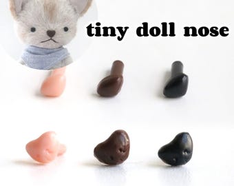 miniature doll nose for cat dog plushie pipe cleaner animal nose tiny triangle nose wool felt plastic nose needle felt amigurumi doll nose