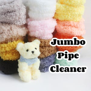 Limpiador de pipa jumbo de 15 mm, chenilla gruesa, vapores densos, limpiadores de pipa para manualidades, palitos peludos jumbo, animales para casas de muñecas PC02